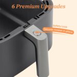 Cosori 9-in-1 TurboBlaze Air Fryer 6 Qt, Premium Ceramic Coating, 90°–450°F, Precise Heating for Even Results, Air Fry, Roast, Bake, Broil, Dry, Frozen, Proof, Reheat, Keep Warm, 120V, Dark Gray