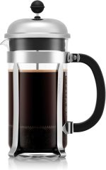 Bodum 34oz Chambord French Press Coffee Maker, High-Heat Borosilicate Glass, Polished Stainless Steel – Made in Portugal