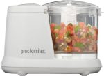 Proctor Silex Durable Electric Vegetable Chopper & Mini Food Processor for Chopping, Puree & Emulsify, 1.5 Cup, White