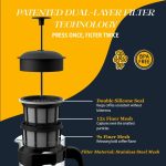 ESPRO - P3 French Press Coffee Maker – Patented Double Microfilter for Sludge and Grit Free Coffee, Black, 32 oz - Image 2