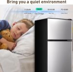 Mini Fridge with Freezer, 3.2 Cu. Ft. Small Fridges with Freezer, Refrigerators Adjustable Thermostat, Apartment Size Refrigerator with Freezers for Office, Apartment, Dorm, Kitchen, Silver - Image 3