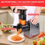 Electric Cheese Grater,7 In 1 Electric Cheese Grater for Block Cheese,250w Electric Slicer Shredder, Automatic Electric Grater,Cheese Graters Machine For Cheeses, Fruits, Vegetables - Image 4