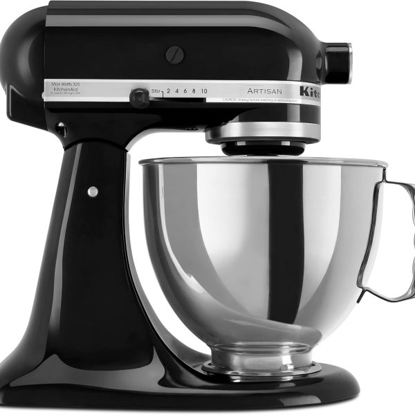 KitchenAid Artisan Series 5 Quart Tilt Head Stand Mixer with Pouring Shield KSM150PS, Onyx Black