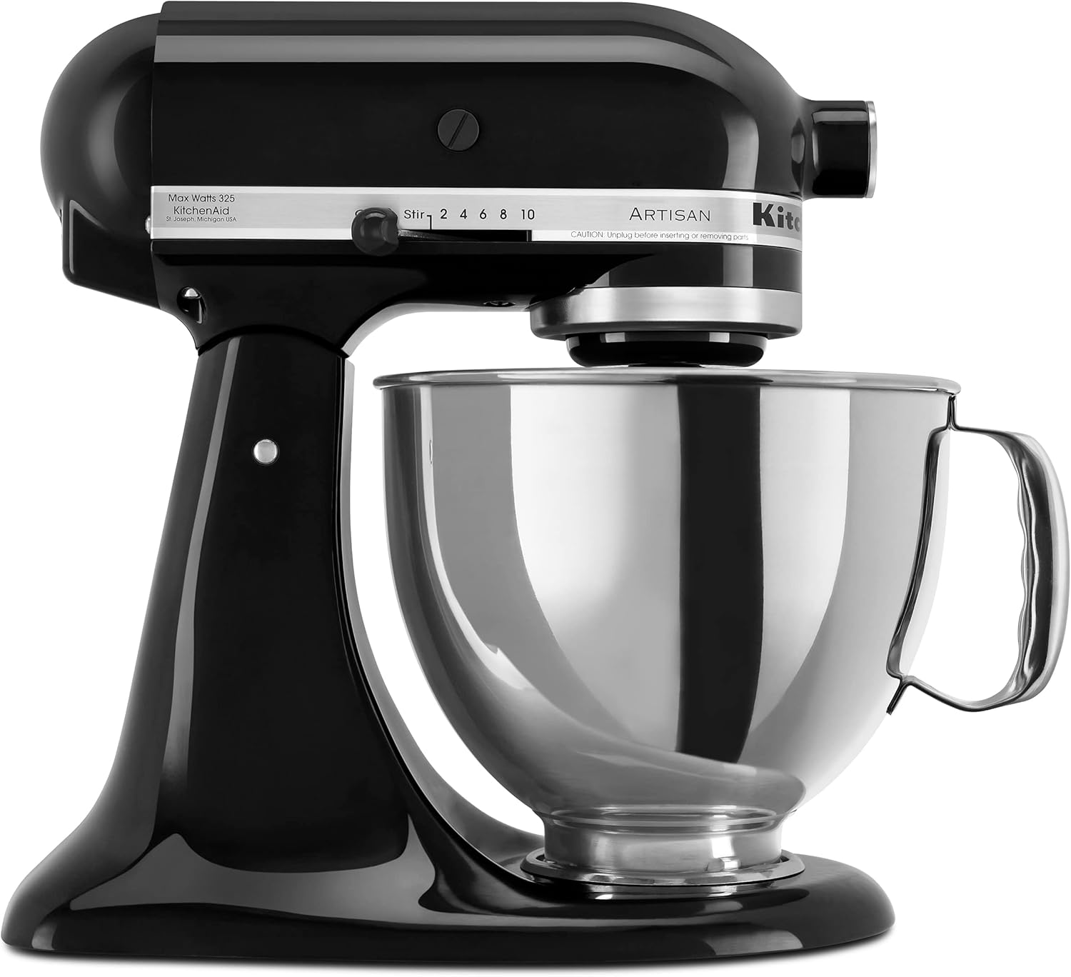 71+lgOjOMtL._AC_SL1500_ KitchenAid Artisan Series 5 Quart Tilt Head Stand Mixer with Pouring Shield KSM150PS, Onyx Black - Image 1