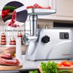 Sunmile SM-G33 Electric Meat Grinder - 1HP 800W Max Power - ETL Stainless Steel Meat Grinder Mincer Sausage Stuffer, Stainless Steel Blade and Plates and 1 Sausage Maker - Image 3