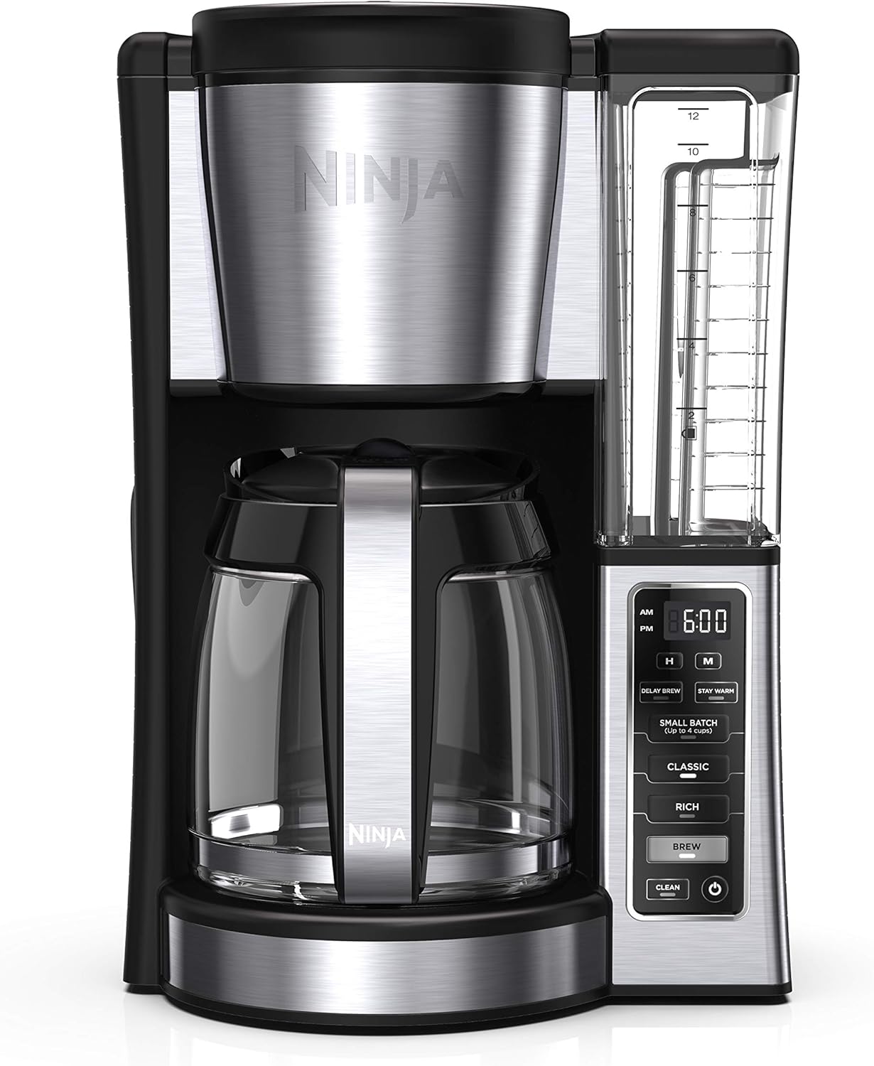 Ninja 12-Cup Programmable Coffee Brewer, 2 Brew Styles, Adjustable Warm Plate, 60oz Water Reservoir, Delay Brew - Black/Stainless Steel Ninja 12-Cup Programmable Coffee Brewer, 2 Brew Styles, Adjustable Warm Plate, 60oz Water Reservoir, Delay Brew - Black/Stainless Steel