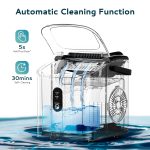 EUHOMY Ice Maker Countertop, Portable Ice Machine with Carry Handle, 26.5lbs Per Day, 9 Cubes in 6 Mins, Auto-Cleaning, with Basket and Scoop, for Home, Kitchen, Camping, RV (Silver) - Image 3