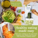 Brieftons 5-Blade Vegetable Spiralizer: Strongest-Heaviest Spiral Slicer, Best Veggie Pasta Spaghetti Maker for Low Carb/Paleo/Gluten-Free/Vegan Meals, With Extra Blade Caddy, 4 Recipe Ebooks - Image 2