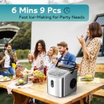 EUHOMY Ice Maker Countertop, Portable Ice Machine with Carry Handle, 26.5lbs Per Day, 9 Cubes in 6 Mins, Auto-Cleaning, with Basket and Scoop, for Home, Kitchen, Camping, RV (Silver) - Image 4