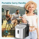 EUHOMY Ice Maker Countertop, Portable Ice Machine with Carry Handle, 26.5lbs Per Day, 9 Cubes in 6 Mins, Auto-Cleaning, with Basket and Scoop, for Home, Kitchen, Camping, RV (Silver) - Image 5