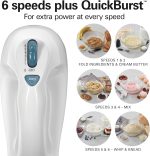 Hamilton Beach 6-Speed Electric Hand Mixer with Whisk, Traditional Beaters, Snap-On Storage Case, 250 Watts, White - Image 4