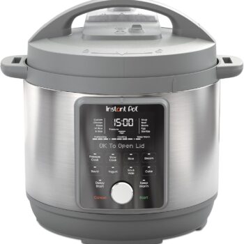 Instant Pot, 6-Quart Whisper Quiet 9-in-1 Electric Pressure Cooker, Slow Rice Steamer, Sauté, Yogurt Maker, Warmer & Sterilizer, Free App with 800+ Recipes, Stainless Steel
