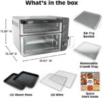 Ninja DCT451 12-in-1 Smart Double Oven with FlexDoor, Thermometer, FlavorSeal, Smart Finish, Rapid Top Convection and Air Fry Bottom , Stainless Steel