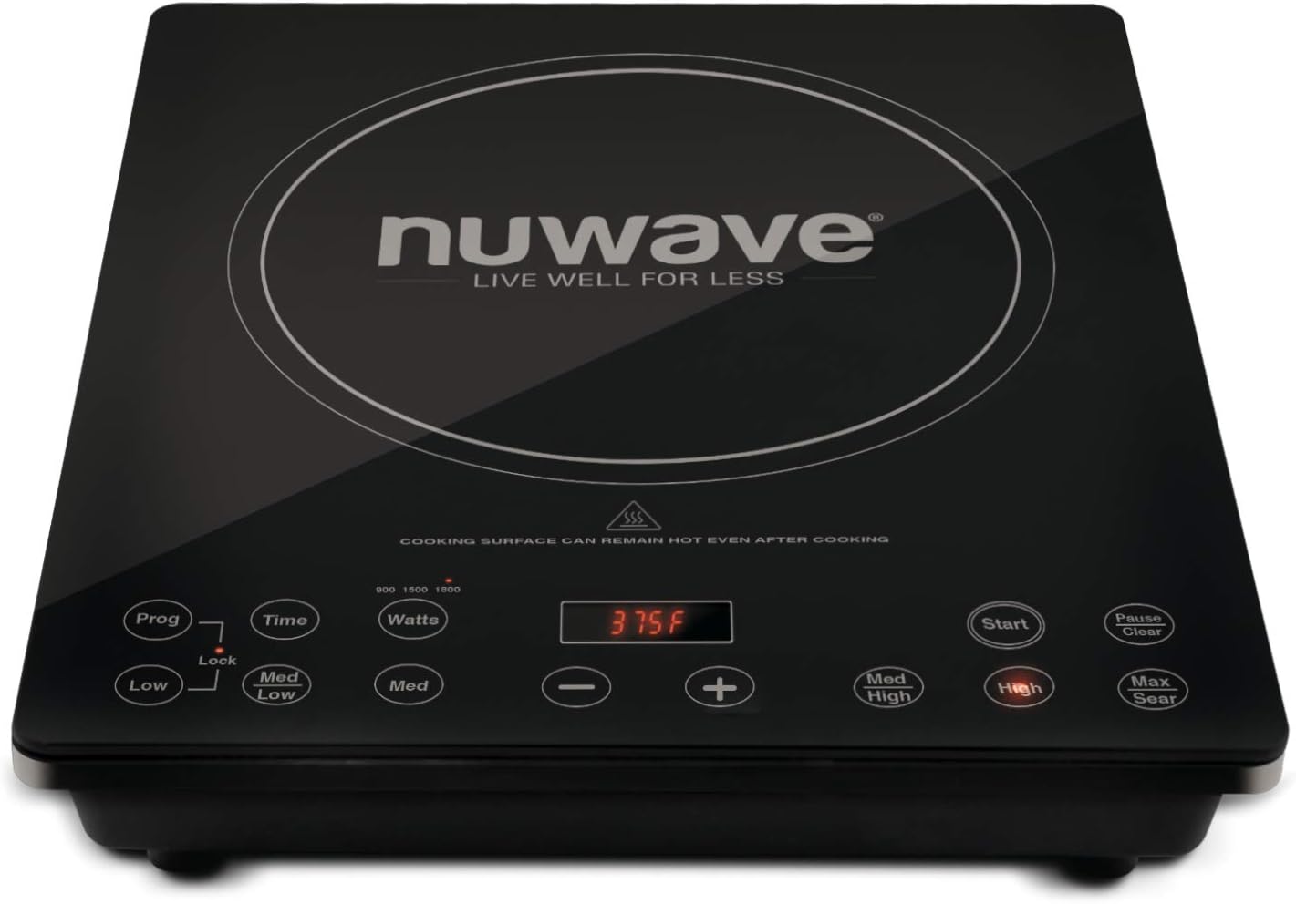 Nuwave Pro Chef Induction Cooktop, NSF-Certified, Commercial-Grade, Portable, Powerful 1800W, Large 8” Heating Coil, 94 Temp Settings 100°F - 575°F in 5°F, Shatter-Proof Ceramic Glass Surface Nuwave Pro Chef Induction Cooktop, NSF-Certified, Commercial-Grade, Portable, Powerful 1800W, Large 8” Heating Coil, 94 Temp Settings 100°F - 575°F in 5°F, Shatter-Proof Ceramic Glass Surface