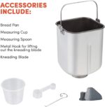 Elite Gourmet EBM8103B Programmable Bread Maker Machine 3 Loaf Sizes, 19 Menu Functions Gluten Free White Wheat Rye French and more, 2 Lbs, Black