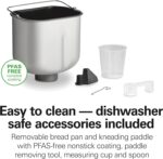 Hamilton Beach Automatic Bread Maker Machine, Digital, Programmable, 12 Settings + Gluten Free, PFAS-Free Nonstick Pan + Kneading Paddle, 2 lb Capacity, Black