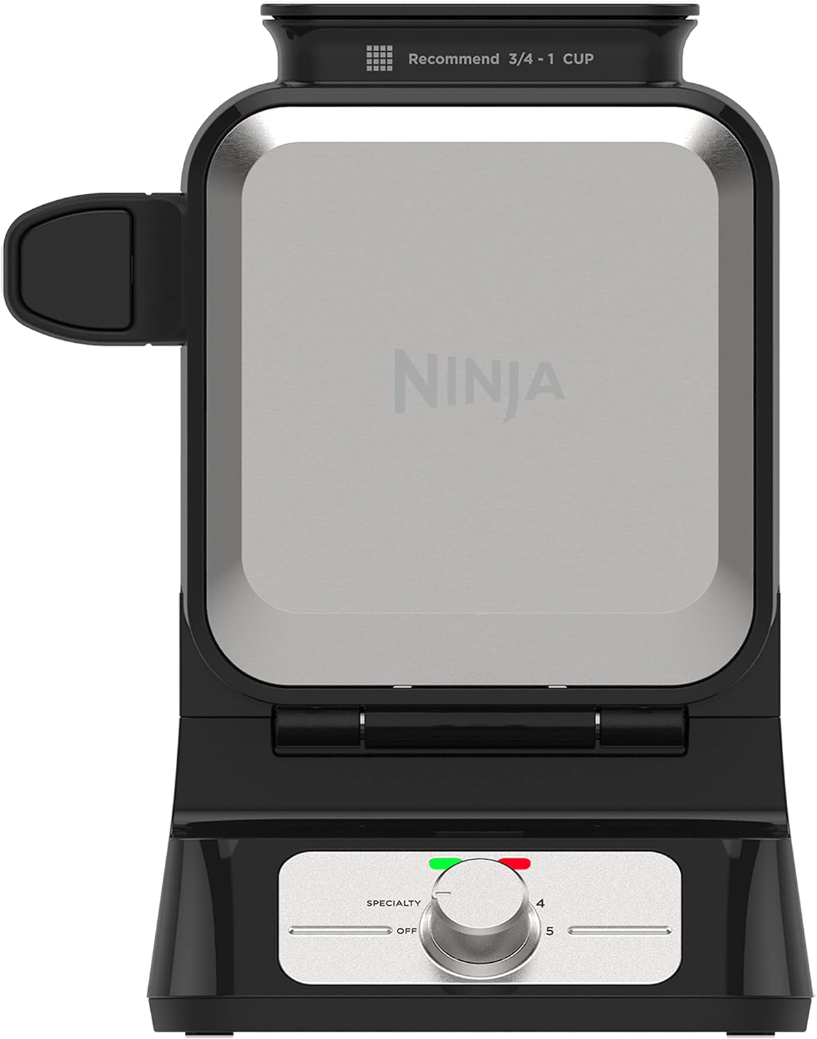 Ninja BW1001 NeverStick PRO Belgian Waffle Maker, Vertical Design, 5 Shade Settings, with Precision-Pour Cup & Chef-curated Recipe Guide, Black & Silver Ninja BW1001 NeverStick PRO Belgian Waffle Maker, Vertical Design, 5 Shade Settings, with Precision-Pour Cup & Chef-curated Recipe Guide, Black & Silver