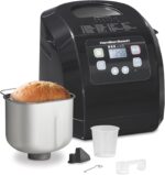 Hamilton Beach Automatic Bread Maker Machine, Digital, Programmable, 12 Settings + Gluten Free, PFAS-Free Nonstick Pan + Kneading Paddle, 2 lb Capacity, Black