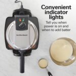 Hamilton Beach Belgian Waffle Maker with Removable PFAS-Free Durathon Nonstick Coated Plates, Easy Flip, Ceramic Grids, Black (26031)