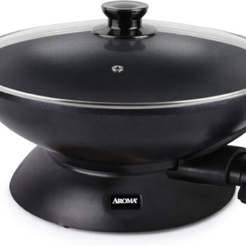 Aroma Housewares AEW-307 Electric Wok, 5 Qt, Black.