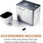 Elite Gourmet EBM8224MM Programmable 2 Lb. Bread Maker, PFAS free Ceralast™ Ceramic Pan, Touch Screen Control Panel, 19-Functions, Gluten Free, White, Wheat, Rye & more, 3 Loaf Sizes, Stainless Steel