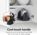 Hamilton Beach Belgian Waffle Maker with Removable PFAS-Free Durathon Nonstick Coated Plates, Easy Flip, Ceramic Grids, Black (26031)