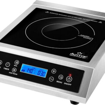 Duxtop Professional Portable Induction Cooktop, Commercial Range Countertop Burner, 1800 Watts Induction Burner with Sensor Touch and LCD Screen, P961LS/BT-C35-D, Silver/Black