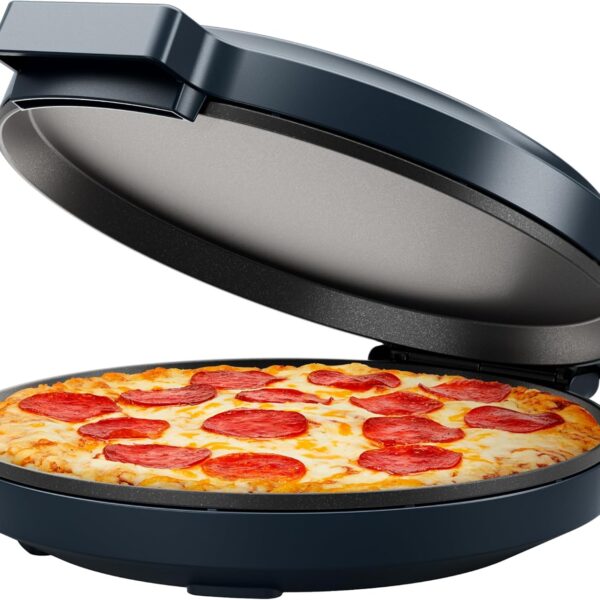 Chefman Everything Maker & Pizza Oven – 1440W Countertop Electric Pizza Maker with 12” Nonstick Cooking Plates, Plus Makes Quesadillas, Omelettes and More, with Indicator Lights and Vertical Storage