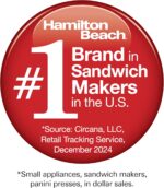 Hamilton Beach Dual Breakfast Sandwich Maker with Timer, Ready in 5 Minutes, Removable Dishwasher Safe PFAS-Free Non-Stick Egg Cooker Ring, Silver (25490MNA)