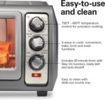 Hamilton Beach 6 Slice Convection Toaster Oven With Easy Reach Roll-Top Door, Bake, Broil & Toast Functions, Auto Shutoff, Silver (31123DA)