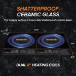 Nuwave Double Cooktop Induction Countertop Burner, Portable, 900 & 1800W, 100°F to 575°F, Large 8” Heating Coil, 50 Pre-Programmed Settings, Shatter-Proof Ceramic Glass, Built-In Safety Auto Shut Off
