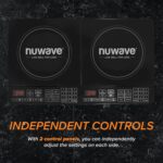 Nuwave Double Cooktop Induction Countertop Burner, Portable, 900 & 1800W, 100°F to 575°F, Large 8” Heating Coil, 50 Pre-Programmed Settings, Shatter-Proof Ceramic Glass, Built-In Safety Auto Shut Off