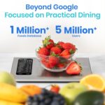 Etekcity Smart Food Kitchen Scale with Nutritional Calculator, Free App with 19 Nutrients Tracking, Calorie, Marco, Digital grams and ounces for weight loss, Premium Stainless Steel, 11lb