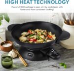 Aroma Housewares AEW-307 Electric Wok, 5 Qt, Black.