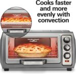Hamilton Beach 6 Slice Convection Toaster Oven With Easy Reach Roll-Top Door, Bake, Broil & Toast Functions, Auto Shutoff, Silver (31123DA)