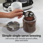 Hamilton Beach 2-Way Programmable Coffee Maker, 12 Cup Glass Carafe And Single Serve Coffee Maker, Black with Stainless Steel Accents, 49980RG