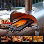 BIG HORN OUTDOORS 12" Woodfire Pizza Stone Oven, 887°F Outdoor Stainless Pizza Cooker, Portable for Party Usage, Sliver