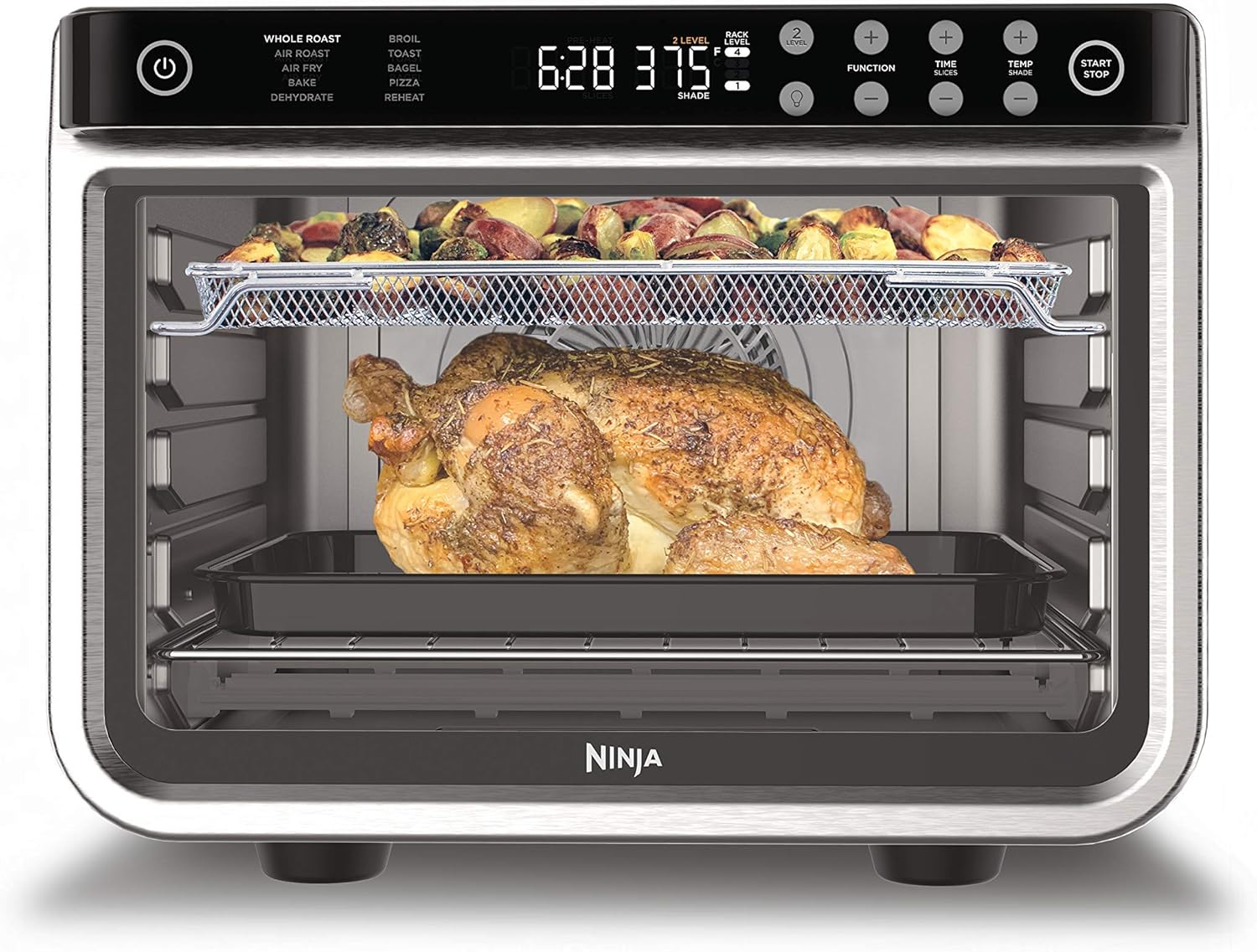 Ninja Air Fryer & Toaster Oven | Foodi Series, XL Pro Air Oven Kitchen Countertop Convection | 10-in-1 Functions | Fits a 5-lb Chicken & Sheet Pan of Vegetables | 1800 Watts | Stainless Steel | DT201 Ninja Air Fryer & Toaster Oven | Foodi Series, XL Pro Air Oven Kitchen Countertop Convection | 10-in-1 Functions | Fits a 5-lb Chicken & Sheet Pan of Vegetables | 1800 Watts | Stainless Steel | DT201
