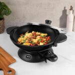 Aroma Housewares AEW-307 Electric Wok, 5 Qt, Black.