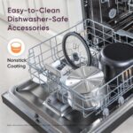 COSORI Rice Cooker 10 Cup, 24h Keep Warm, Non-stick Ceramic Inner Pot, 18 Functions Fuzzy Logic Rice Maker with Stainless Steel Steamer Basket, Sauté, Slow Cooker, Black