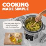 Instant Pot, 6-Quart Whisper Quiet 9-in-1 Electric Pressure Cooker, Slow Rice Steamer, Sauté, Yogurt Maker, Warmer & Sterilizer, Free App with 800+ Recipes, Stainless Steel