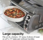 Hamilton Beach 6 Slice Convection Toaster Oven With Easy Reach Roll-Top Door, Bake, Broil & Toast Functions, Auto Shutoff, Silver (31123DA) - Image 5