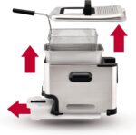 T-fal 3.5L Stainless Steel Deep Fryer with Basket for Home Use, 1700W, Deep Fryer with Oil Filtration, Temp Control, Digital Timer