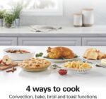 Hamilton Beach 6 Slice Convection Toaster Oven With Easy Reach Roll-Top Door, Bake, Broil & Toast Functions, Auto Shutoff, Silver (31123DA)