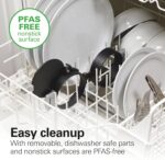 Hamilton Beach Dual Breakfast Sandwich Maker with Timer, Ready in 5 Minutes, Removable Dishwasher Safe PFAS-Free Non-Stick Egg Cooker Ring, Silver (25490MNA)