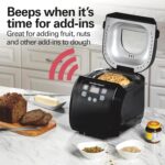Hamilton Beach Automatic Bread Maker Machine, Digital, Programmable, 12 Settings + Gluten Free, PFAS-Free Nonstick Pan + Kneading Paddle, 2 lb Capacity, Black