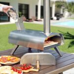 BIG HORN OUTDOORS 12" Woodfire Pizza Stone Oven, 887°F Outdoor Stainless Pizza Cooker, Portable for Party Usage, Sliver