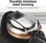 Hamilton Beach Belgian Waffle Maker with Removable PFAS-Free Durathon Nonstick Coated Plates, Easy Flip, Ceramic Grids, Black (26031)