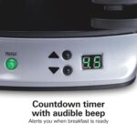 Hamilton Beach Dual Breakfast Sandwich Maker with Timer, Ready in 5 Minutes, Removable Dishwasher Safe PFAS-Free Non-Stick Egg Cooker Ring, Silver (25490MNA)