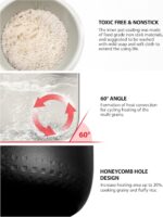 Toshiba Rice Cooker 6 Cup Uncooked – Japanese Rice Cooker with Fuzzy Logic Technology, 7 Cooking Functions, Digital Display, 2 Delay Timers and Auto Keep Warm, Non-Stick Inner Pot, White